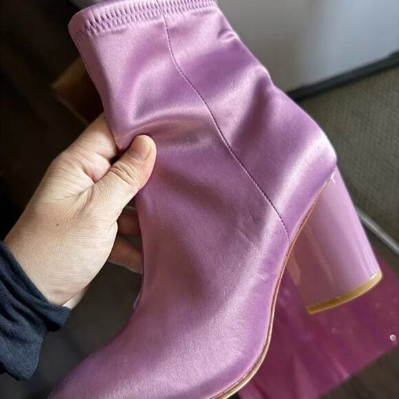 NWOB Opening Ceremony stretchy Satin Rose Mauve Dylan Boots size 36 US 6 $395 - Picture 11 of 12